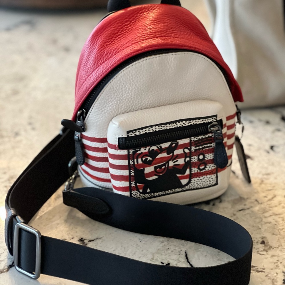 Coach Disney Mickey Mouse X Keith Haring Small West Backpack/crossbody
